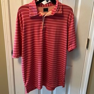 Greg Norman golf polo. Salmon striped color. Like new!